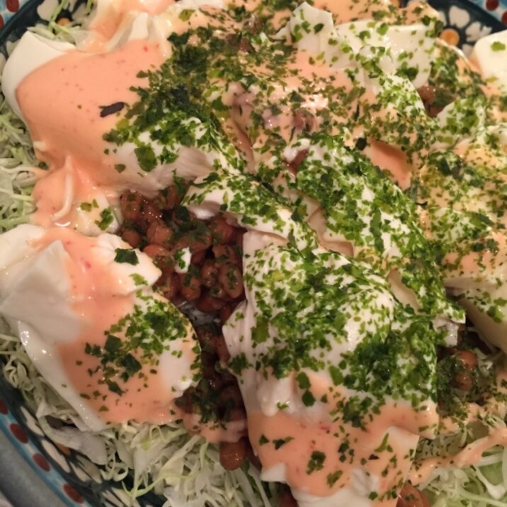 乗せるだけ！納豆と豆腐の明太サラダ♬